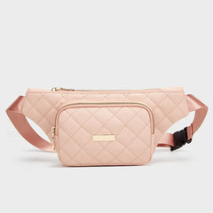 Women Waist Bag Messenger Bag Solid Chest Bag Casual Pu Waist Sling Crossbody