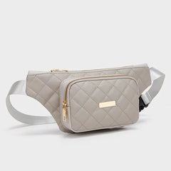 Women Waist Bag Messenger Bag Solid Chest Bag Casual Pu Waist Sling Crossbody