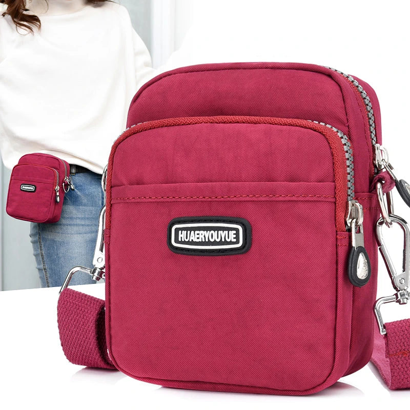 Women Shoulder Bag Waterproof Nylon Cell Phone Bags Travel Purses