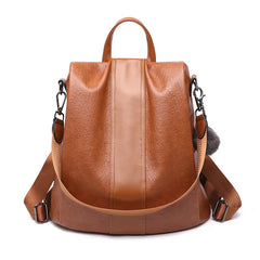 Retro Soft Leather Backpack Women's All-match Bag