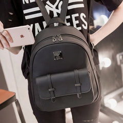 Women's PU Leather Backpack for Travel and School