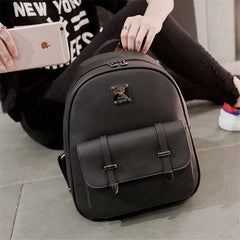 Women's PU Leather Backpack for Travel and School