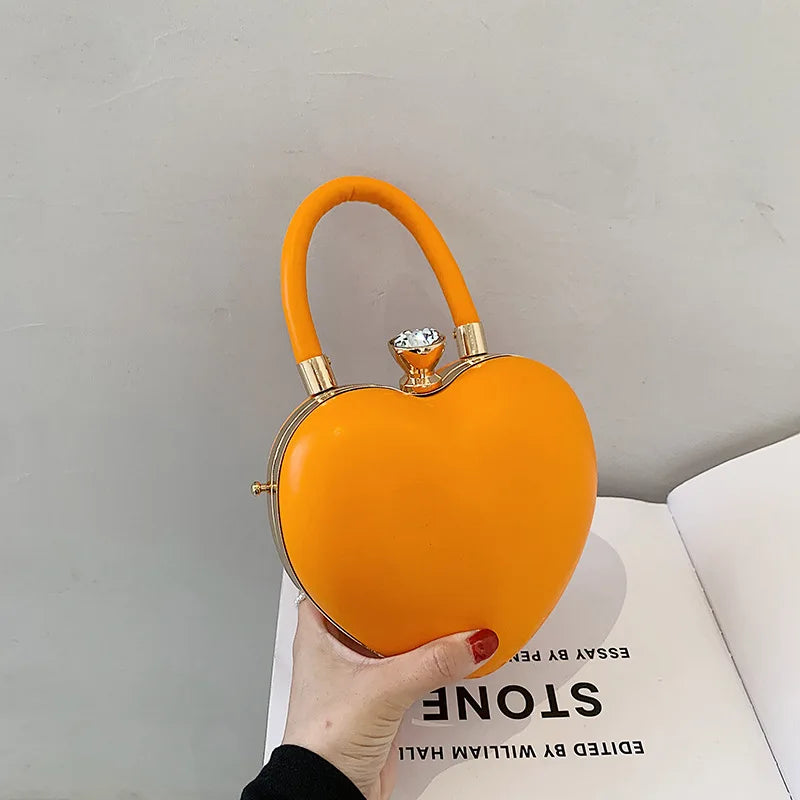 Stripe Heart Shaped Crossbody Bag Ladies Wide Strap Shoulder Bags