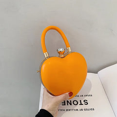 Stripe Heart Shaped Crossbody Bag Ladies Wide Strap Shoulder Bags