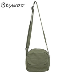 Small Canvas Messenger Bag Women's Crossbody Satchel