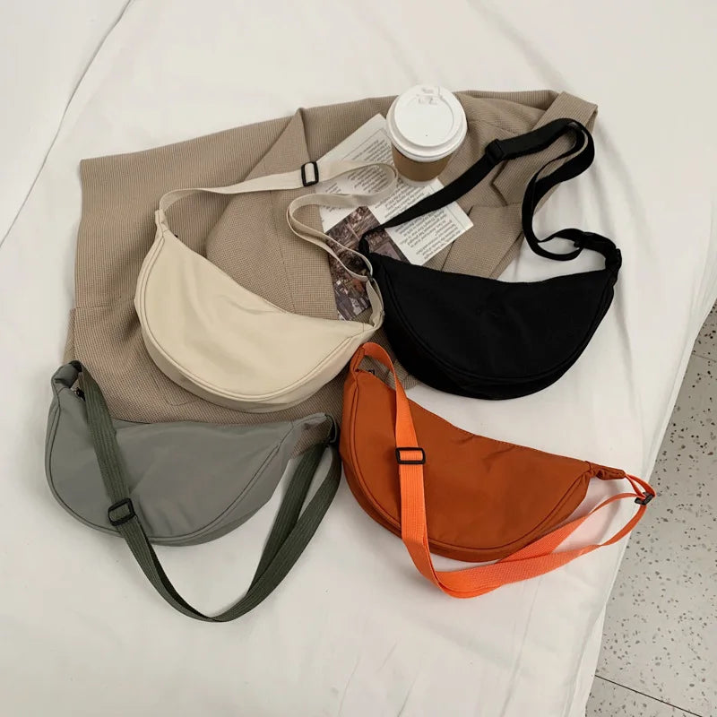 Orange Nylon Canvas Messenger Bag Women's Handbag