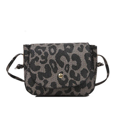 Leopard Flap Messenger Bag Vintage Crossbody Shoulder Bags for Women