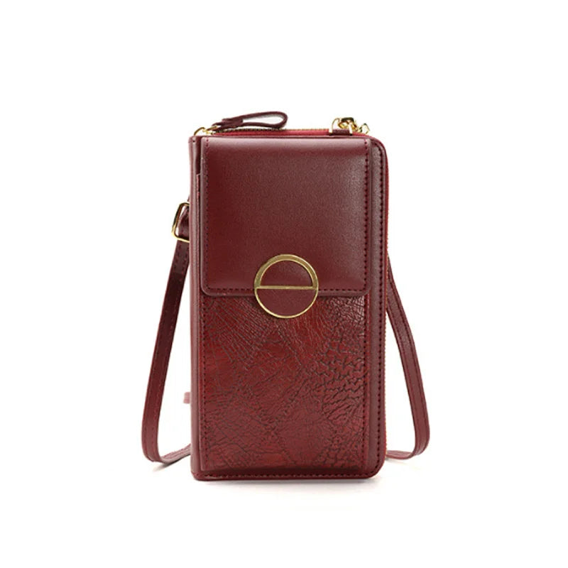 Women's Mini Messenger Bag Large Capacity Handbag Zipper Phone Bag