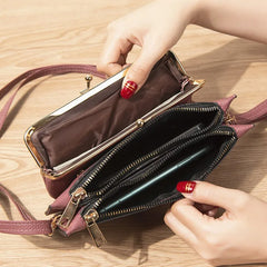 Fashionable Women's Lychee Grain Crossbody Bag for Mobile Phone