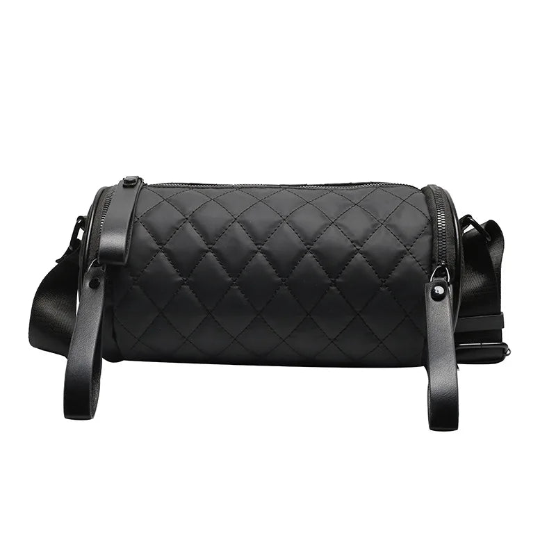Women's Rhombus Crossbody Shoulder Bag Nylon Anti-bag Round Bucket Messenger