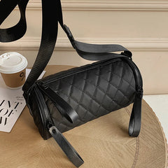 Women's Rhombus Crossbody Shoulder Bag Nylon Anti-bag Round Bucket Messenger