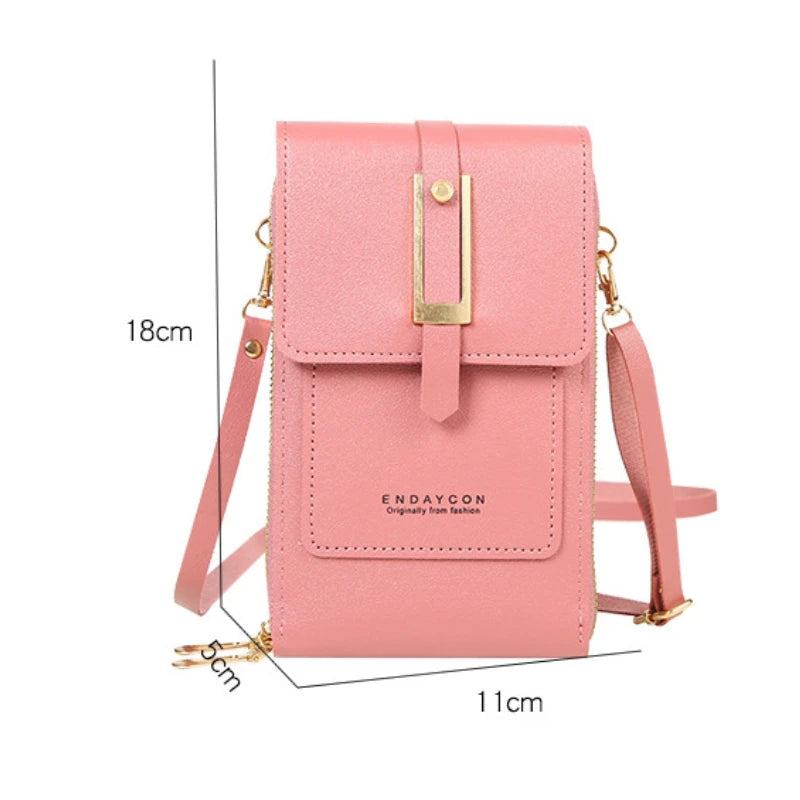 Women's Soft Leather Wallet Crossbody Bag Shoulder Strap