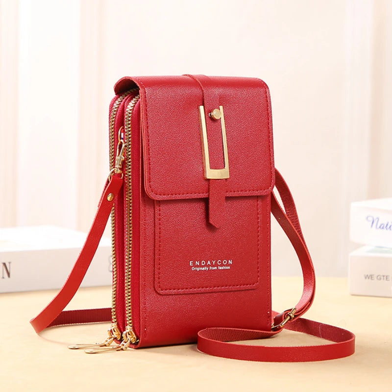 Women's Soft Leather Wallet Crossbody Bag Shoulder Strap