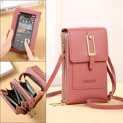 Women's Soft Leather Wallet Crossbody Bag Shoulder Strap