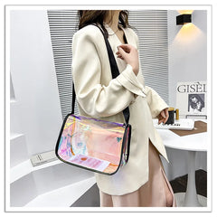 Women's PVC Transparent Shoulder Bag Messenger Wild Handbag