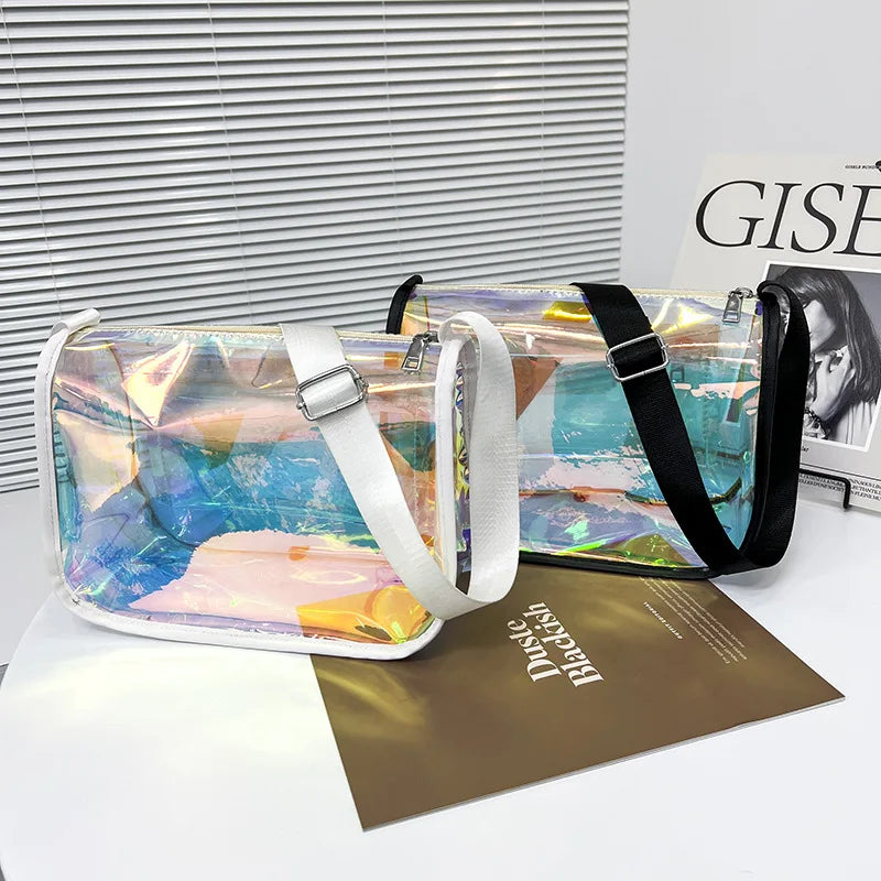 Women's PVC Transparent Shoulder Bag Messenger Wild Handbag