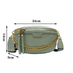 Women's PU Leather Chain Fanny Pack Belt Bag