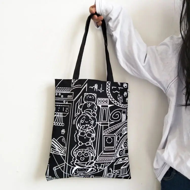 Japanese Comics Canvas Shoulder Bag for Women