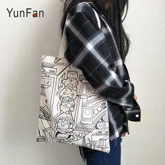 Japanese Comics Canvas Shoulder Bag for Women