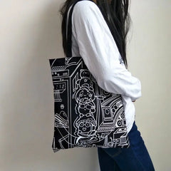 Japanese Comics Canvas Shoulder Bag for Women
