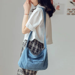 Women's Denim Messenger Shoulder Bag Retro Casual