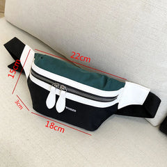 Women's Canvas Waist Bag Hip Wallet Banana Bag Crossbody Chest Belt Bags