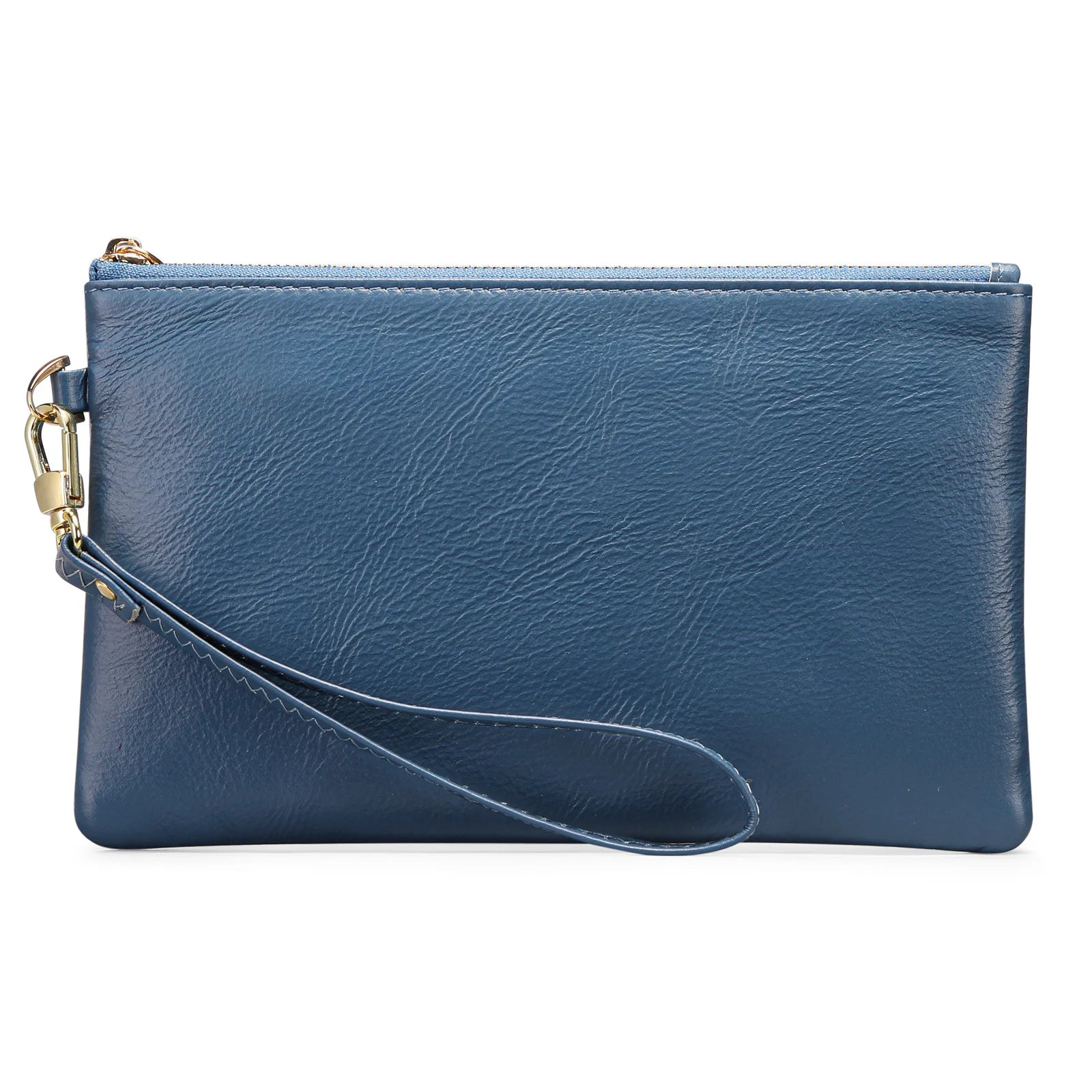 Women's Cow Leather Wallet Long Zipper Handbag Phone Bag Wallet