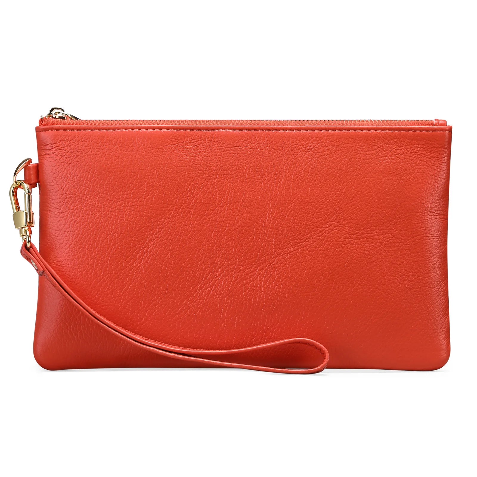 Women's Cow Leather Wallet Long Zipper Handbag Phone Bag Wallet