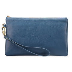 Women's Cow Leather Wallet Long Zipper Handbag Phone Bag Wallet