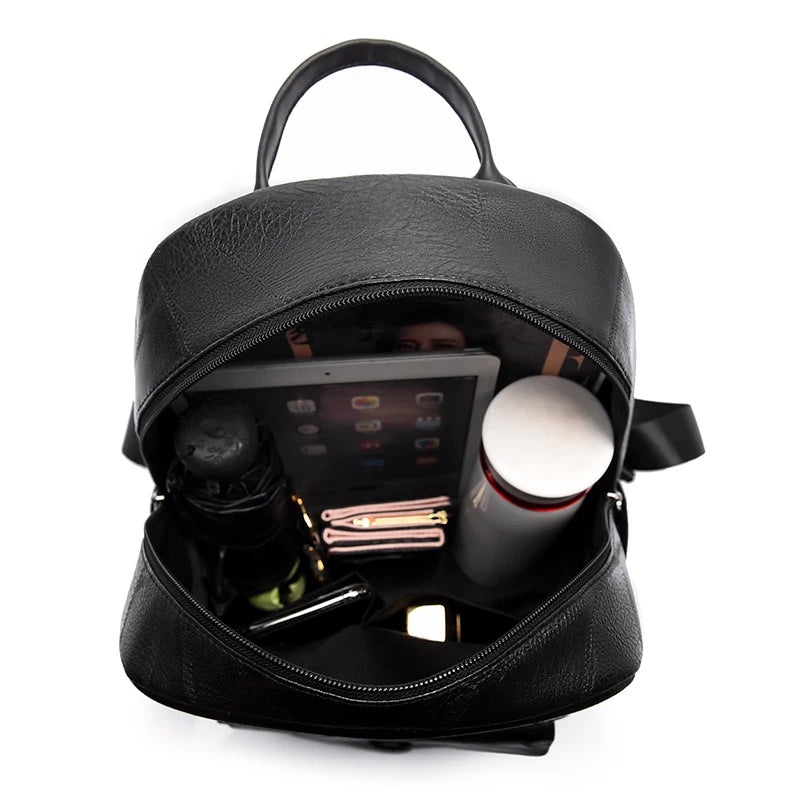 Women's Casual Leather Backpack for School Girls
