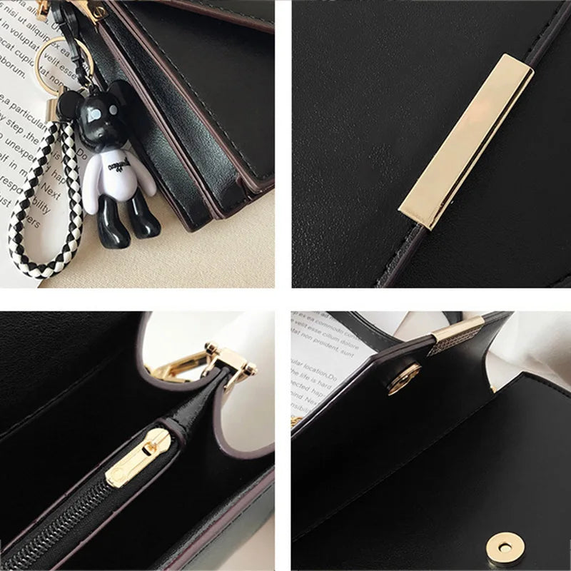 Women's Square Shoulder Bags With Chain High Retro Messenger Travel Bags