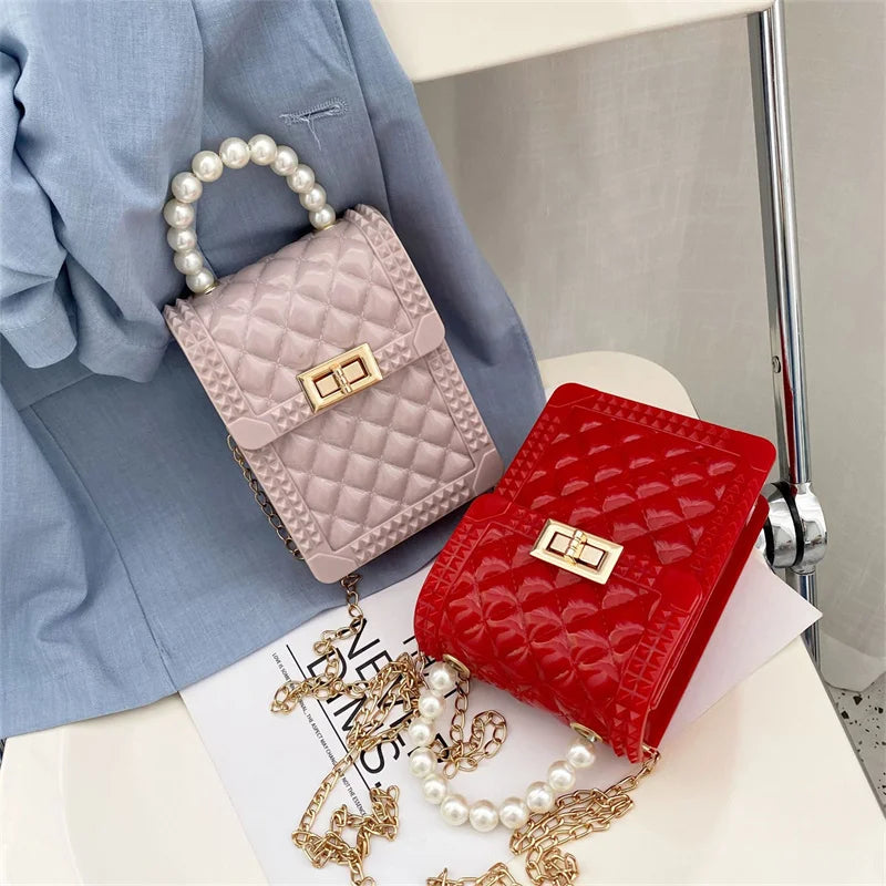 Women's Diagonal Cross Leather Sheepskin Bag Small Mobile Phone Bag