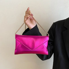 Women's Evening Shoulder Bag Leather Clutch Purse Wedding Party Envelope Handbag