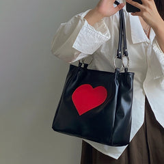 Women's Retro Love Shoulder Bag Handbag Large Capacity