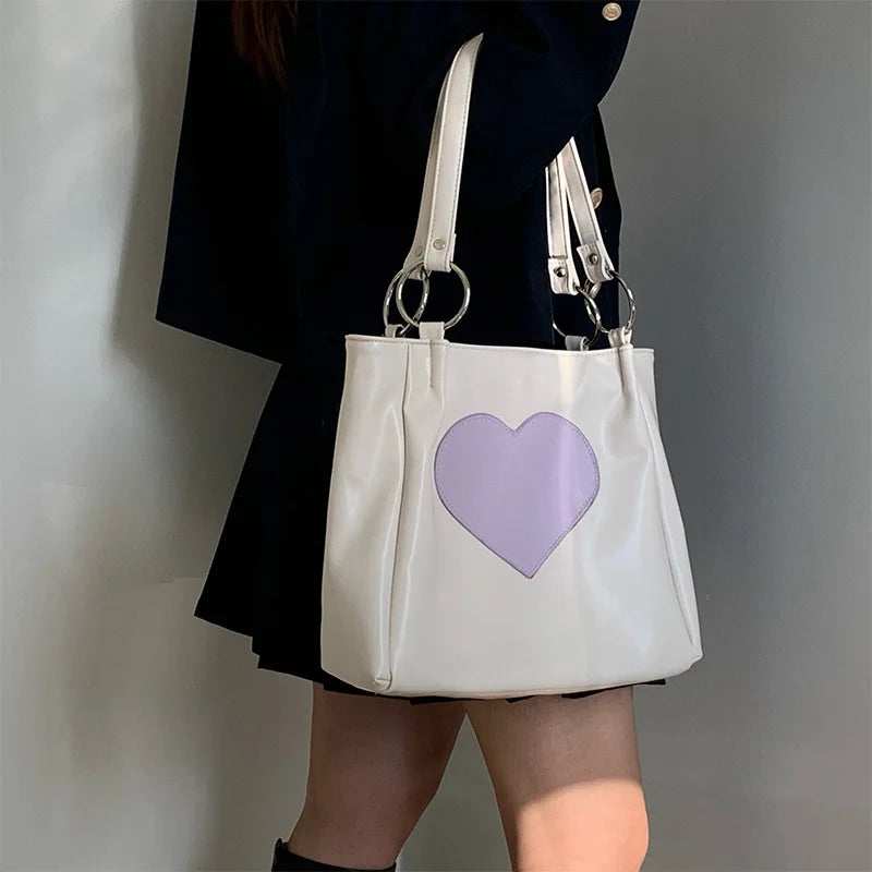 Women's Retro Love Shoulder Bag Handbag Large Capacity