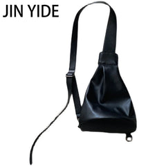 Women's Crossbody Chest Bag Soft Leather Bucket Bag