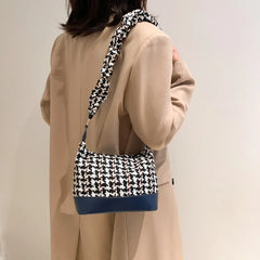 Retro Solid Braided Bucket Bag Casual Hobos Purses Handbags