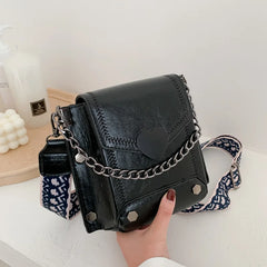 Women's PU Leather Crossbody Bag Heart-Lock Shoulder Bag
