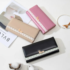 Women's Buckle Long Wallet Handbag Large Capacity Wallet