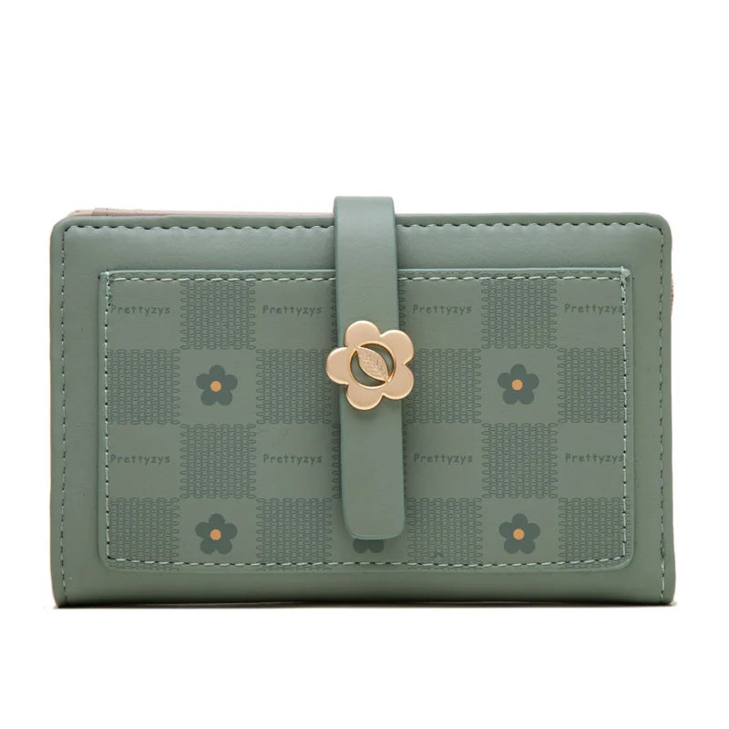 Women's Small Fresh Print Zipper Buckle Wallet