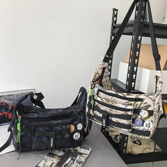 Waterproof Graffiti Letter Messenger Bag Unisex Shoulder Handbag