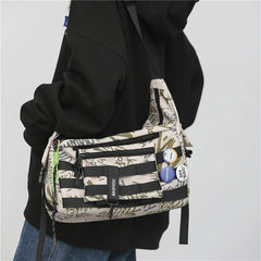 Waterproof Graffiti Letter Messenger Bag Unisex Shoulder Handbag