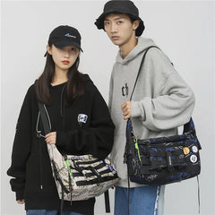 Waterproof Graffiti Letter Messenger Bag Unisex Shoulder Handbag