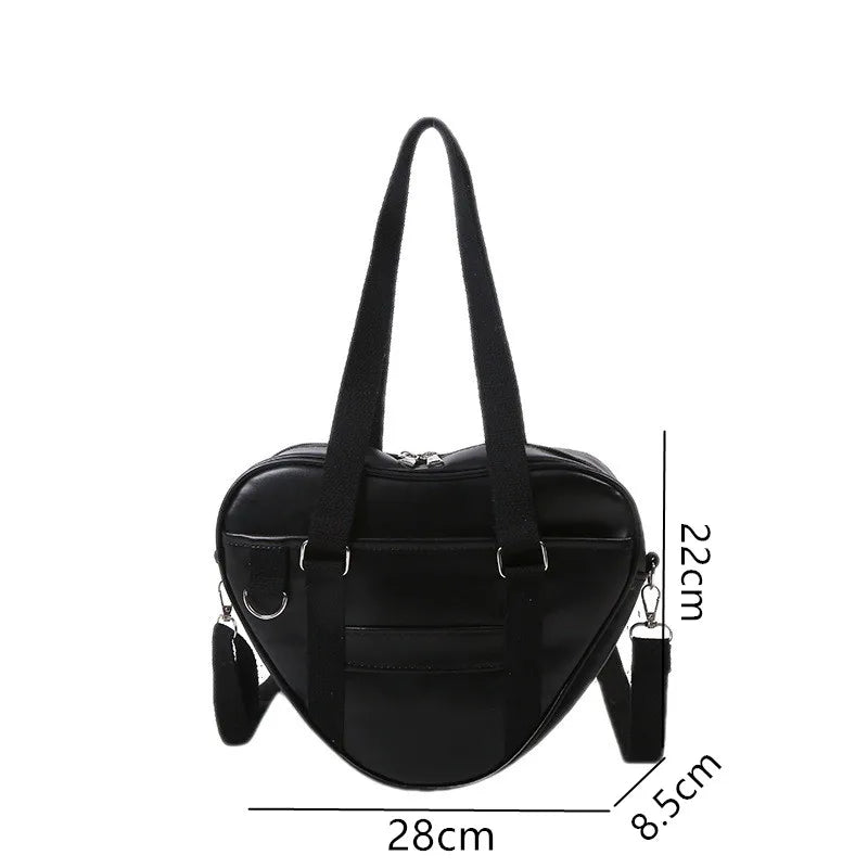 Women's Heart Shaped Shoulder Bag PU Leather Crossbody Tote Handbags
