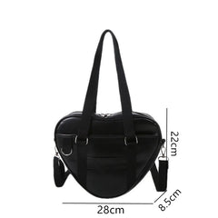 Women's Heart Shaped Shoulder Bag PU Leather Crossbody Tote Handbags