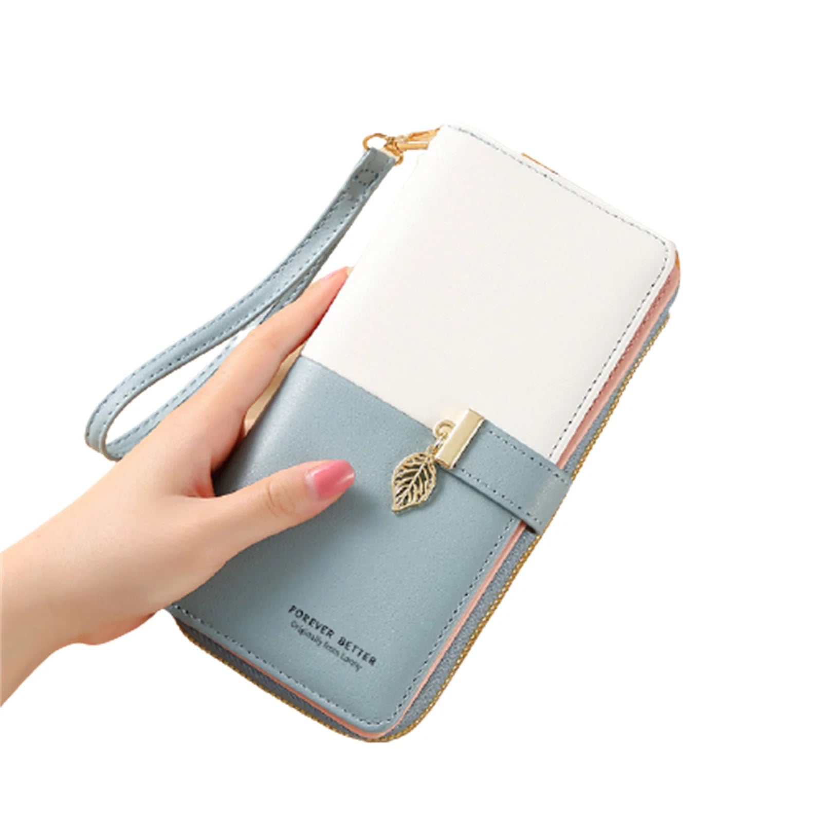 Women's PU Wallet Mini Handheld Money Pouch with Lanyard