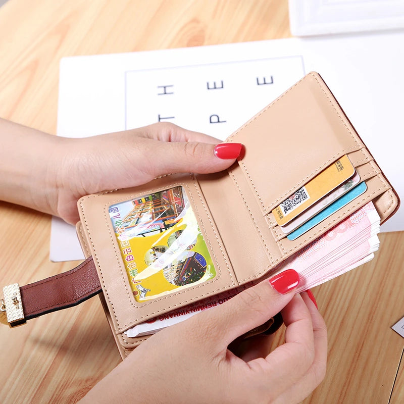 Women's Zipper Wallet With Leaves Design Leather Clutch Bag