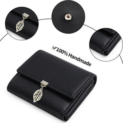 Women's Short Wallet PU Leather Three fold Anti theft Brush Short Wallet