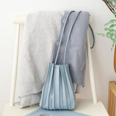 Women's Solid Pleated Crossbody Phone Bag Soft PU Leather Mini Ladies Purses