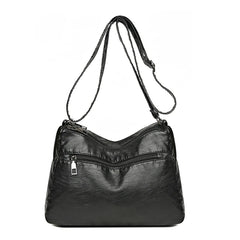 Soft Leather Shoulder Bag Casual Crossbody Bag For Women